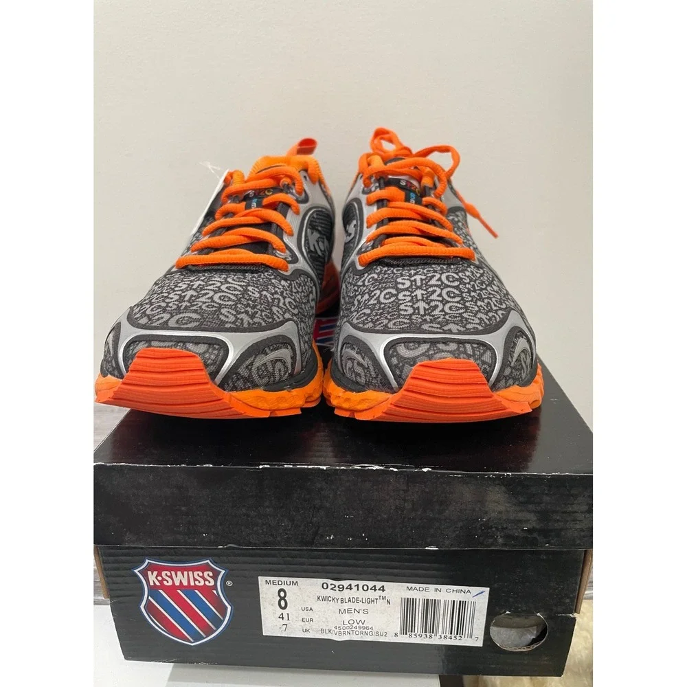 K-Swiss Kwicky Blade-Light SU2C Mens Running Shoes 8 Orange Grey 02941044